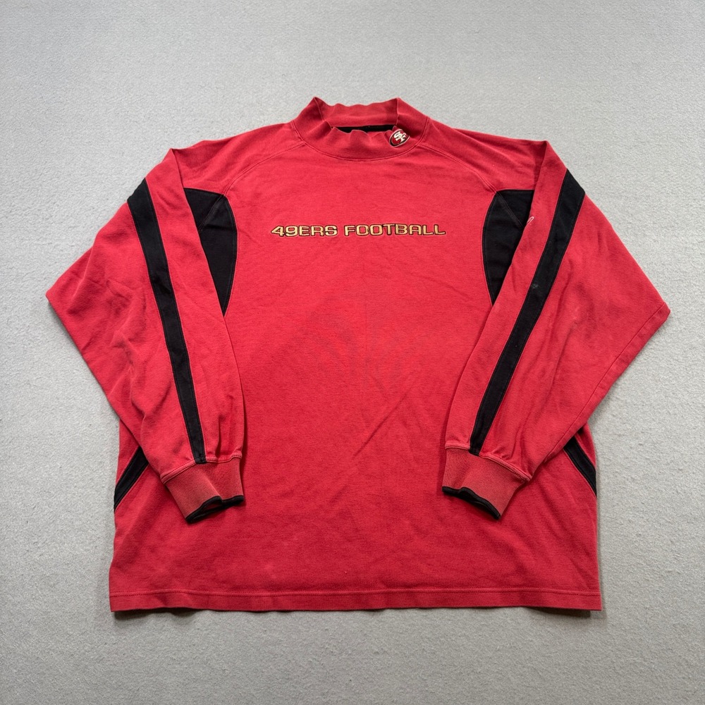 San Francisco 49ers Sweatshirt Men's 2XL Red Reebok Football Crewneck Pullover